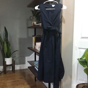 Navy J Crew wrap top dress.